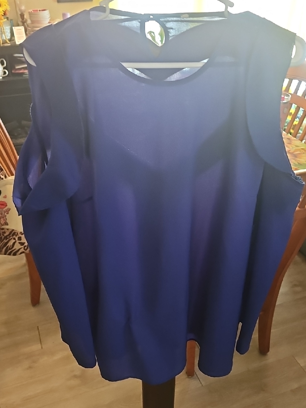 Women’s Cobalt Blue Cold-Shoulder Tank Top